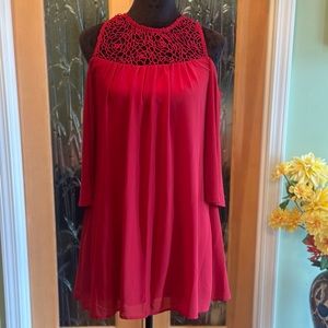 Soulmates Red Mini Dress Cold Shoulder XSmall NWT